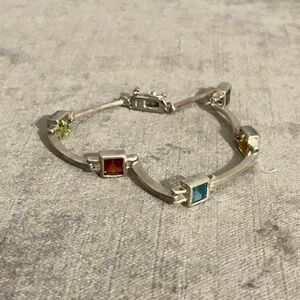 Sterling Silver Multi-Stone Bracelet